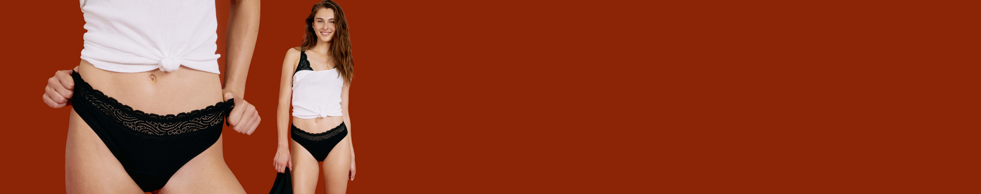 קולקציית סקסי - תחתוני מחזור עם תחרה