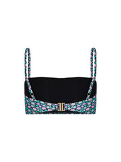 טופ בגד ים נערות בנדאו בהדפס Blossom Black מבט מאחור. פקשוט