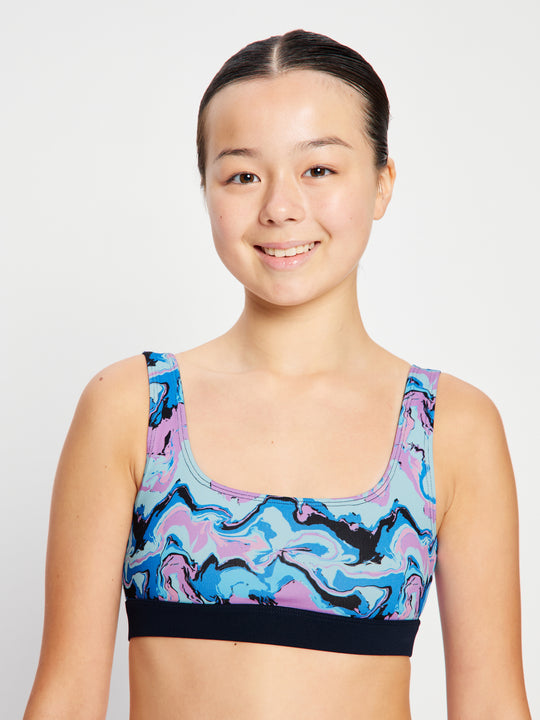 טופ בגד ים דו צדדי לנערות