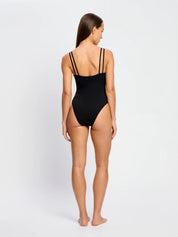 בגד ים שלם כתפיות כפולות