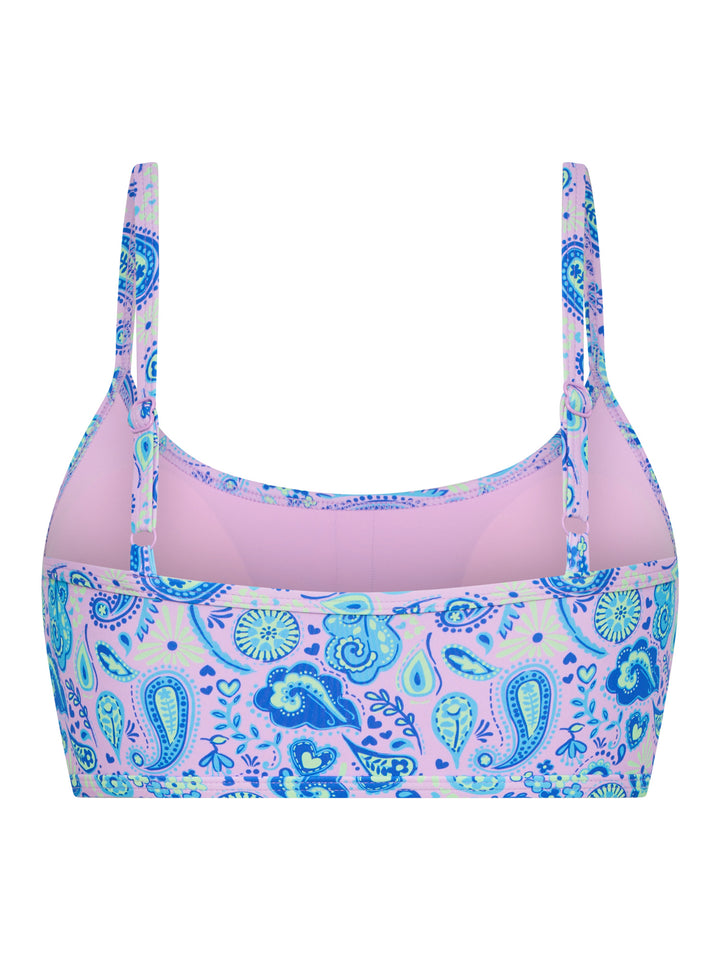 טופ בגד ים מתכוונן לנערות פייזלי - צילום מוצר מאחור